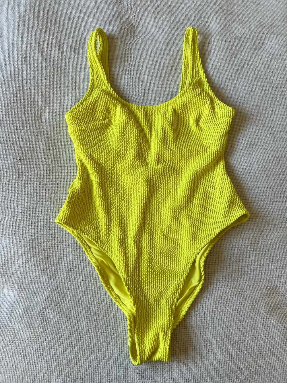 H&M Neon Yellow Textured One-Piece